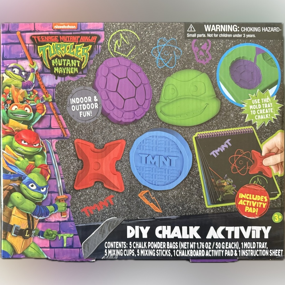 Nickelodeon Teenage Mutant Ninja Turtles Chalk Activity Set - Red, Purple, Green
